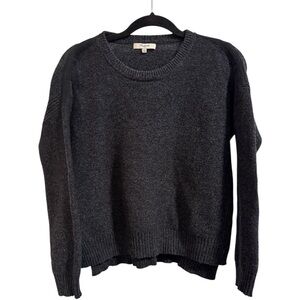 Madewell Knit Sweater with Suede Shoulder Detail (Size S)